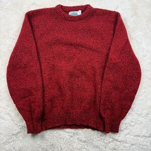 Royal North Mills Wool Blend Vintage Crew Neck Sweater Made in USA Red Large